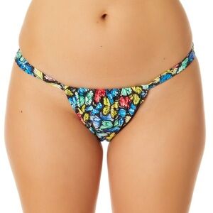 Juniors Floral Print Knot Bikini Swim Bottoms
